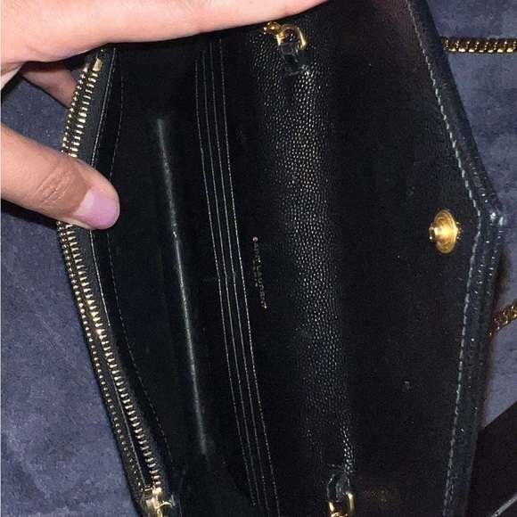 Saint Laurent YSL Black Shoulder Bag Gold Chain Wallet With Box Good Condition - Picture 4 of 6